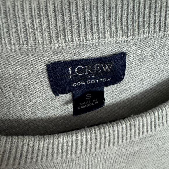 J.Crew Cotton Crewneck Sweater-Tee S Heather Quarry Pullover Long Sleeve Stretch - Picture 5 of 8
